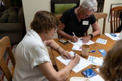 Postcard Party for Commit to Demoncracy at Jennifer Palangio's House, co-host Theresa Vitt